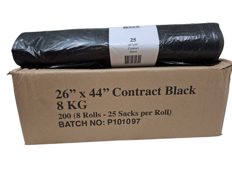 Black Bags 26" x 44" | Contract Bags | 20 Micron