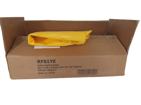 Heavy Duty Yellow Plastic Bags 18" x 29" X 39"