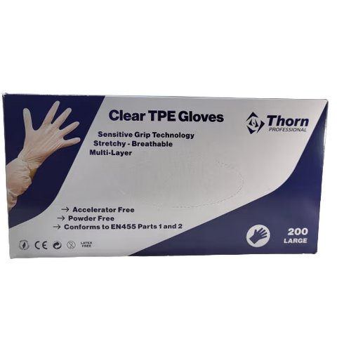 Clear TPE Gloves 200 Gloves Per Box