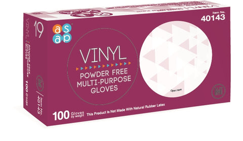 ASAP Vinyl Powder Free Disposable Gloves | Clear