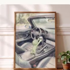 Smiski Inspired S2000 Poster, Roadster Shifter Art, Honda Decor