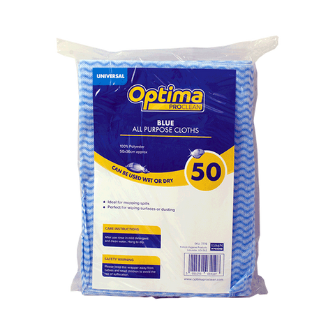 Optima Proclean Spunlace All Purpose Cloths Blue
