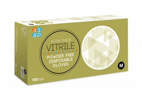ASAP X-Tra Thick Vitrile Black Powder Free Disposable Glove