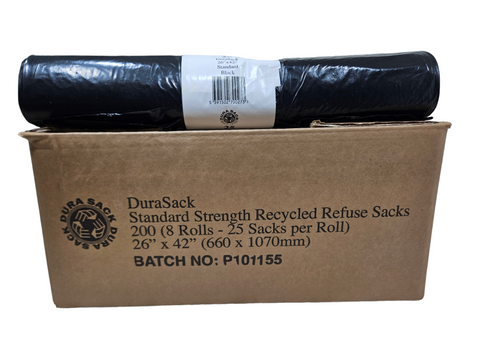 Durasack Black Bags | Recycled 26 x 42 | 32 Micron