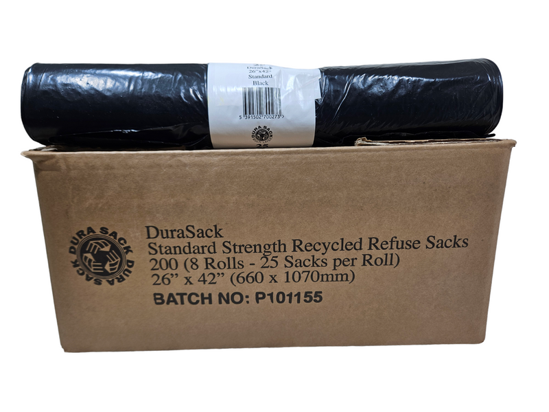 Durasack Black Bags | Recycled 26 x 42 | 32 Micron
