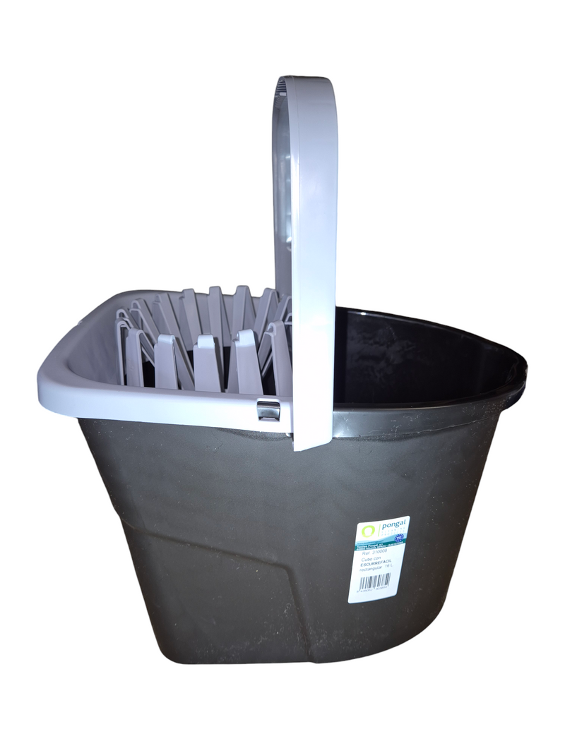 Easy Drain Rectangular Bucket With Wringer 16 L
