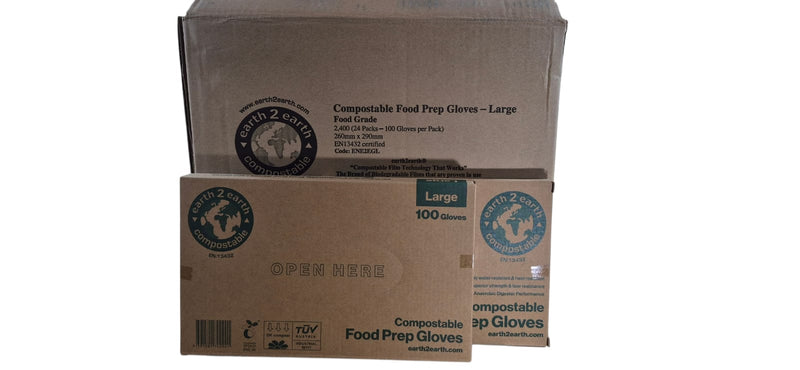 Earth2Earth Compostable Food Prep Gloves I 100 Gloves