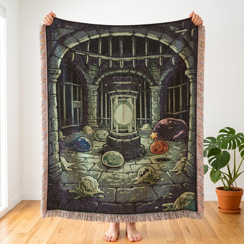 Stardew Valley Slime Woven Throw Blanket