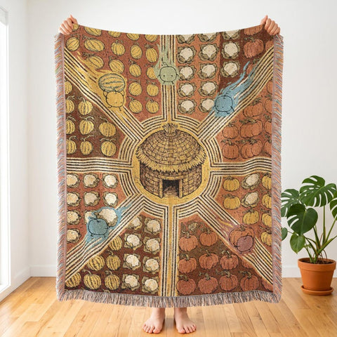 Stardew Valley Inspired Woven Blanket | Junimo Hut | Gamer Decor