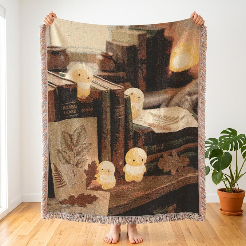 Vintage Botanical Glowing Spirit Woven Blanket
