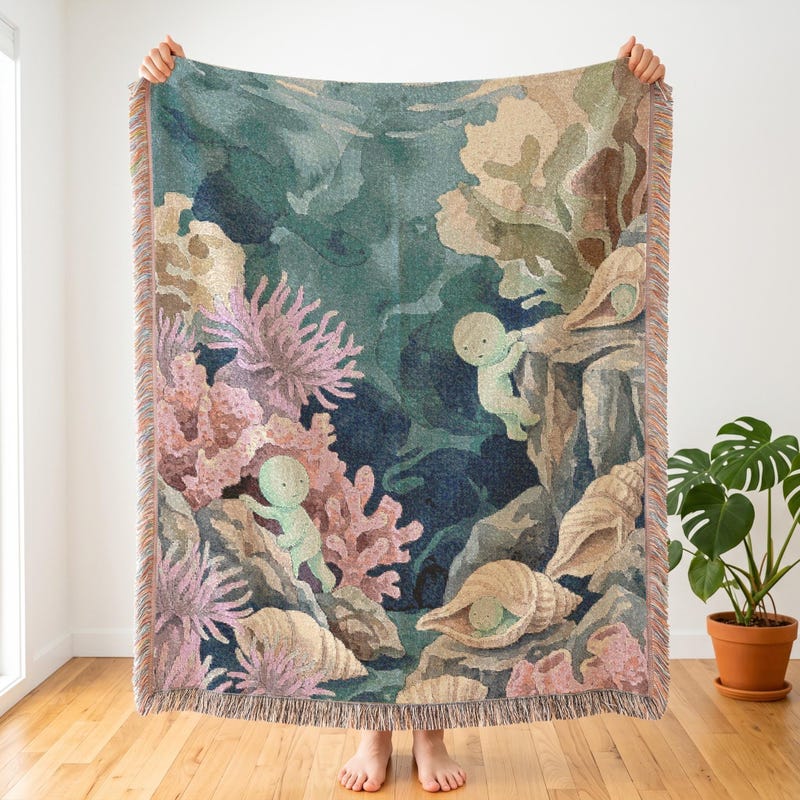 Ocean Tidepool Smiski Inspired Blanket