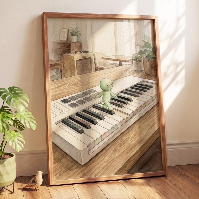 Smiski Inspired Poster, MIDI Synth Wall Art