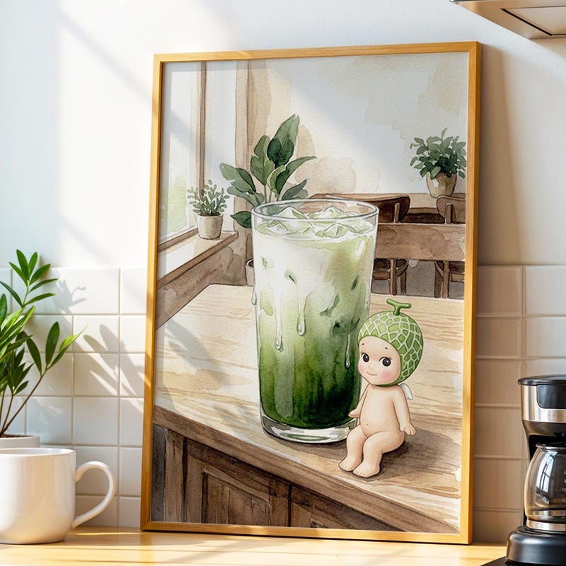 Sonny Angel Inspired Art, Iced Latte Poster