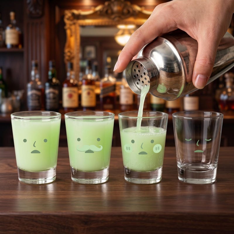 Smiski Inspired Shot Glasses, Funny Face Kawaii Barware