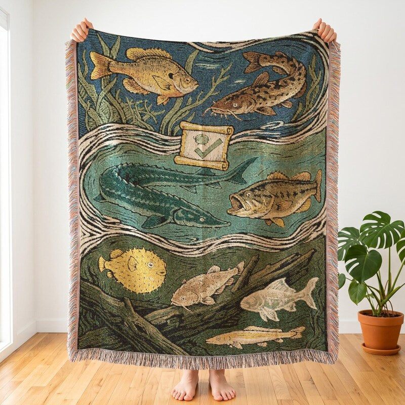 Stardew Fish Tank Bundle Woven Blanket