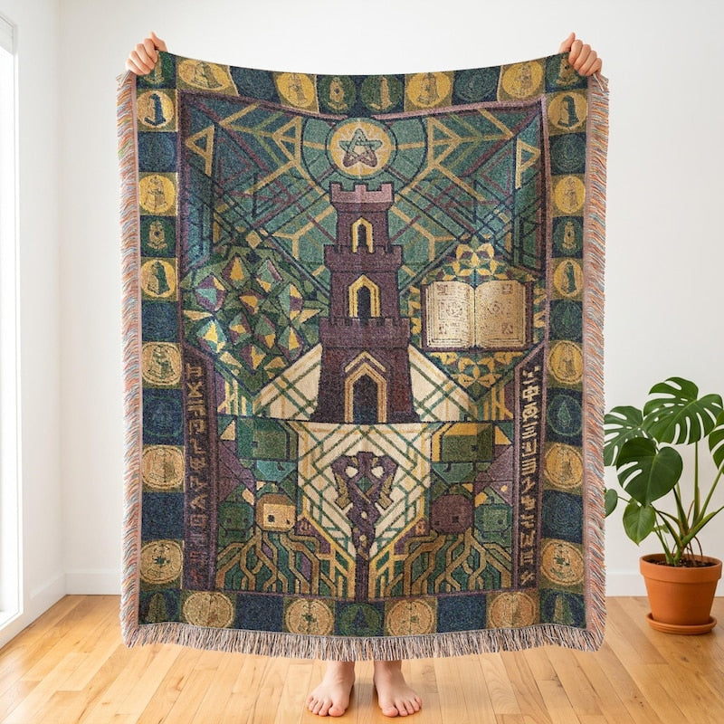 Stardew Wizard Tower Woven Throw Blanket