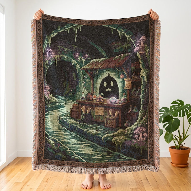 Stardew Valley Krobus Woven Throw Blanket