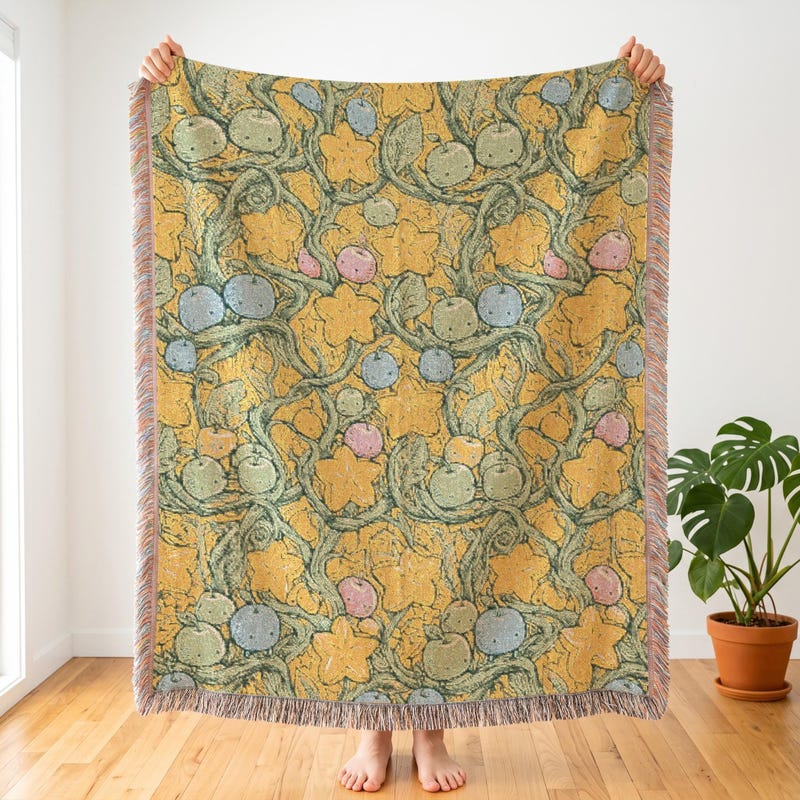 Stardew Valley Inspired Woven Blanket | Starfruit | Kawaii Decor