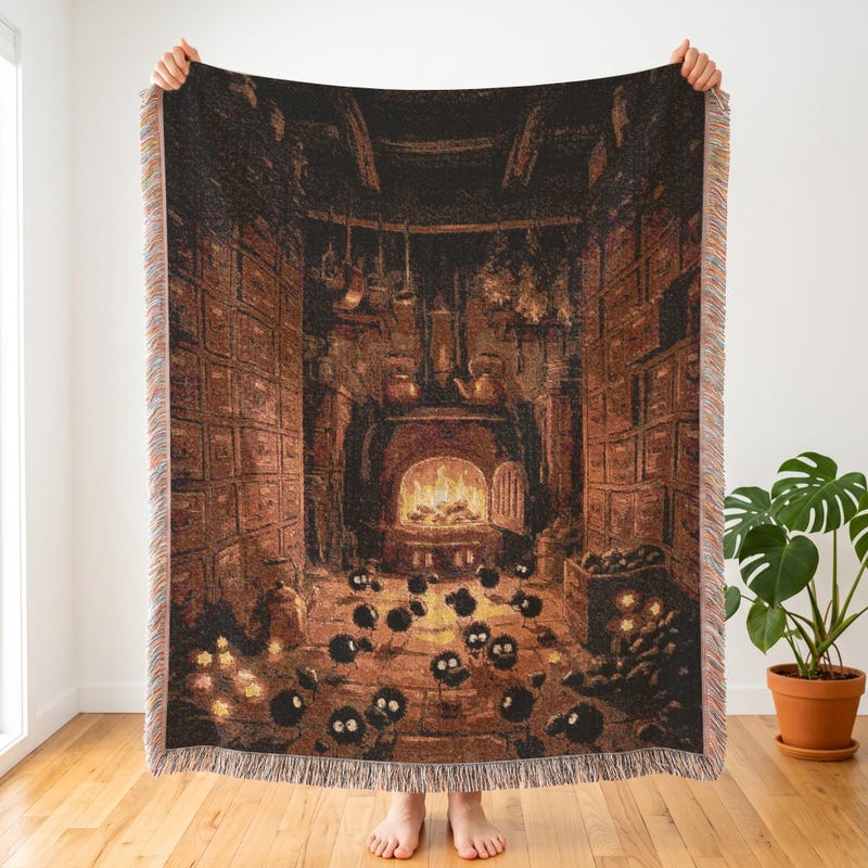 Spirited Away Inspired Woven Blanket | Boiler Room | Cozy Decor
