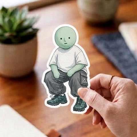 GORPCORE Smiski Inspired Sticker, Nike ACG Trail Runner Decal
