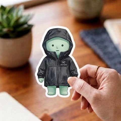 GORPCORE Smiski Inspired Decal, Arc'teryx Techwear Hardshell Sticker