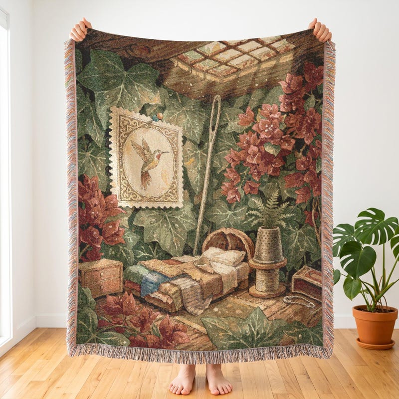 The Secret World of Arrietty Inspired Secret Miniature Room Woven Throw Blanket