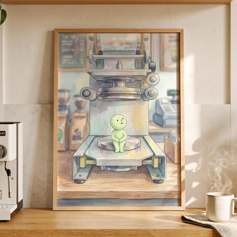 Boba Cafe Decor, Smiski Inspired Wall Art