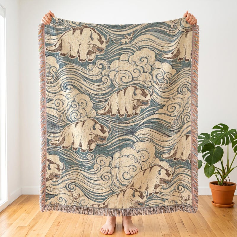 Flying Sky Bison Woven Blanket | ATLA Inspired Anime Decor