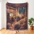 90s Anime Bedroom Tapestry, Retro Neo Tokyo Woven Blanket