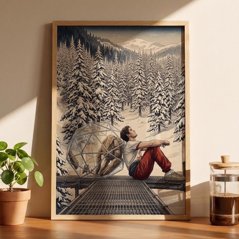 Rocky and Grace Friendship Print, Project Hail Mary Inspired 80s Anime Art