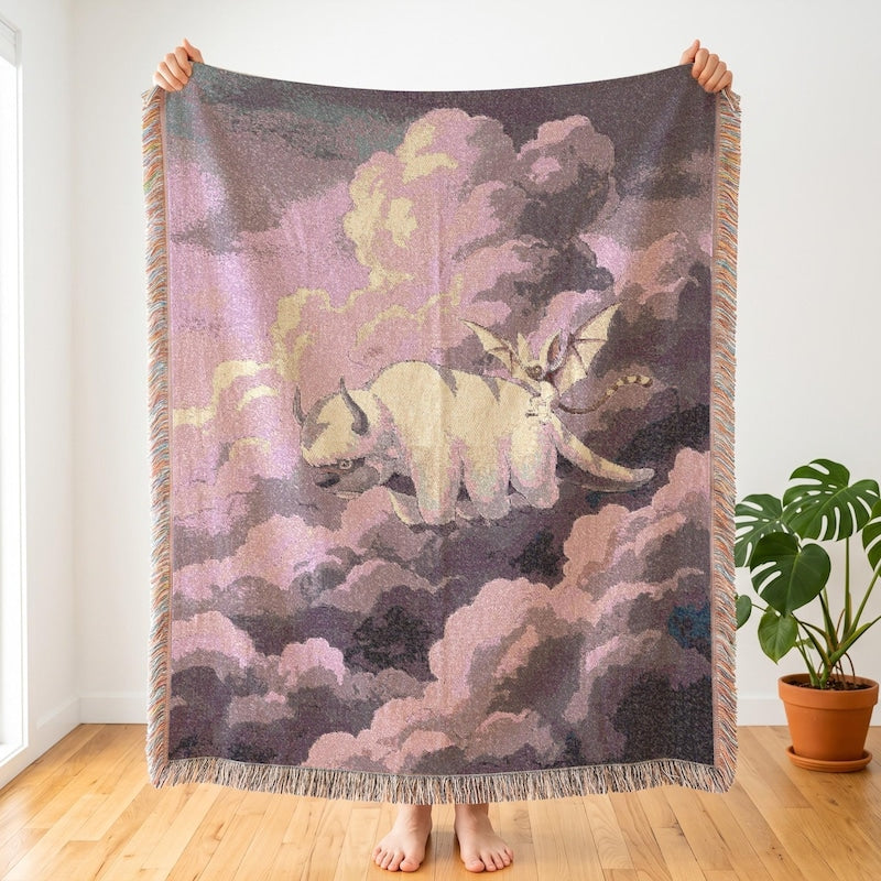 Appa and Momo Inspired Woven Blanket, Cloud Sea Flight