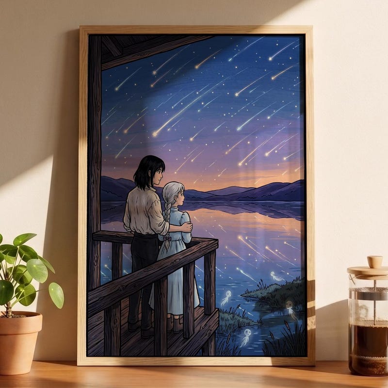 Star Lake Balcony Framed Poster, Howls Moving Castle Inspired