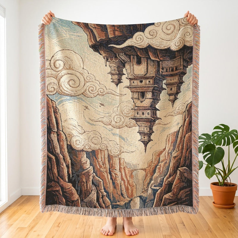 Inverted Air Temple Tapestry | ATLA Inspired Woven Blanket