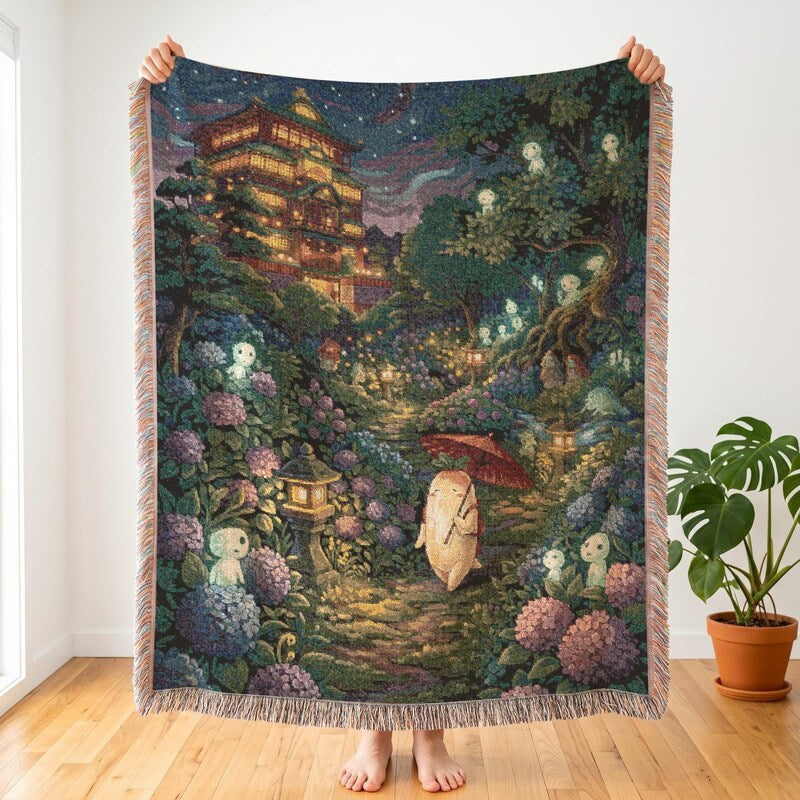 Bathhouse Spirit Garden Blanket | Spirited Away Inspired Art