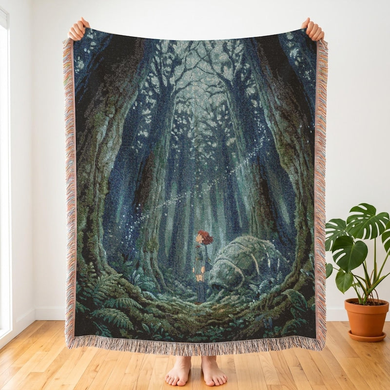 Nausicaa Inspired Blanket, Ethereal Anime Woven Throw