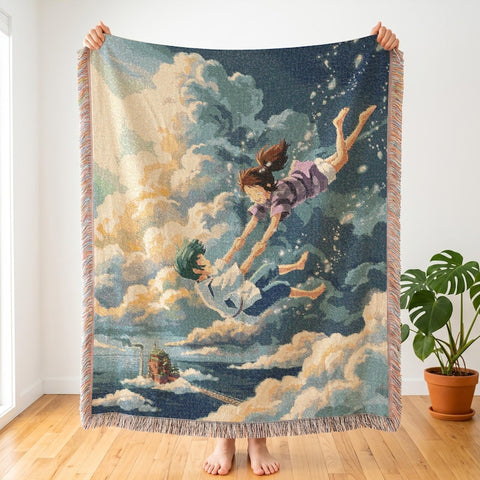 Spirited Away Inspired Blanket, High Energy Anime Woven Throw