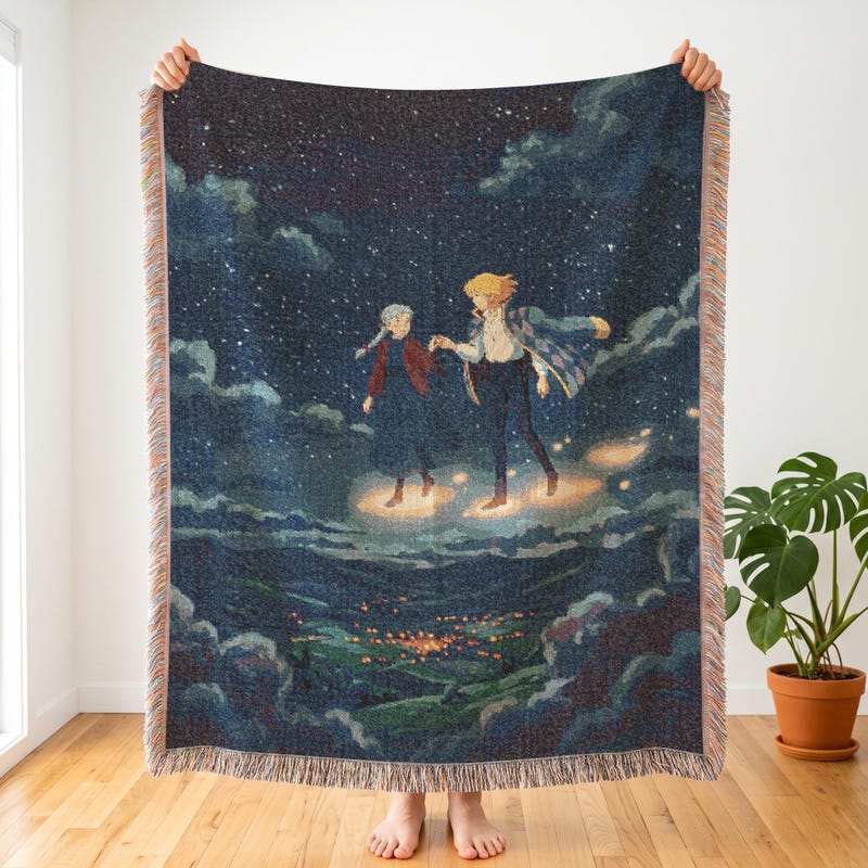 Howl Inspired Blanket, Sweeping Anime Woven Throw
