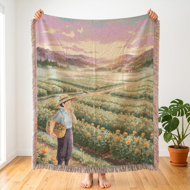Only Yesterday Inspired, Nostalgic Anime Woven Blanket