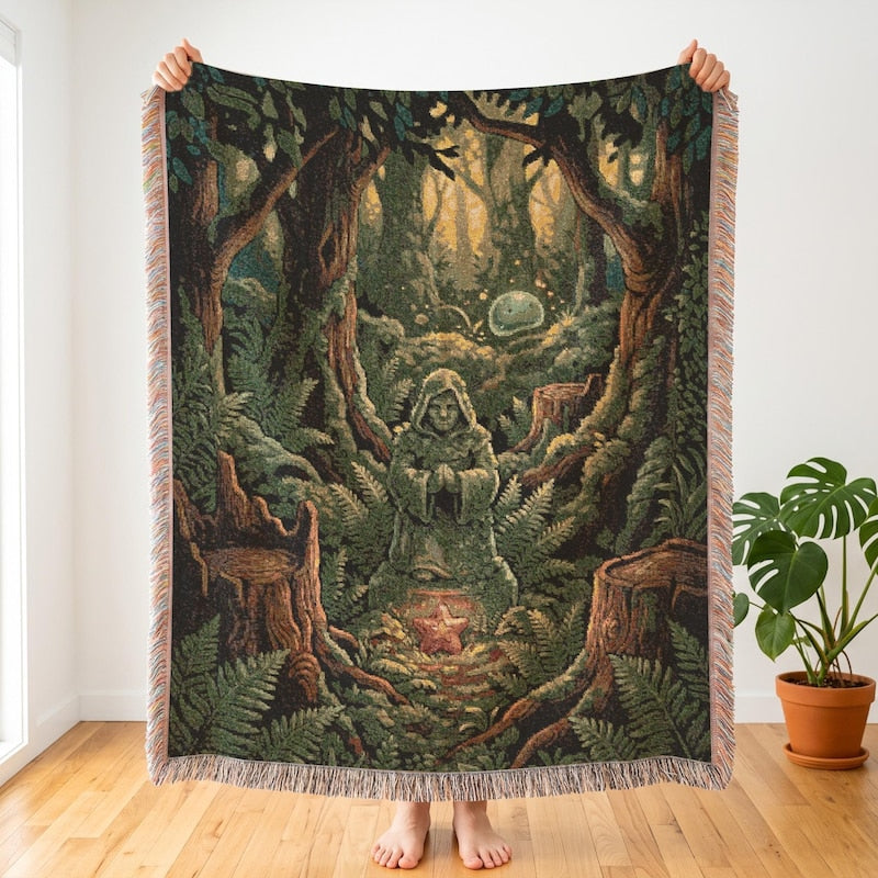 Stardew Valley Inspired Woven Blanket, Secret Woods