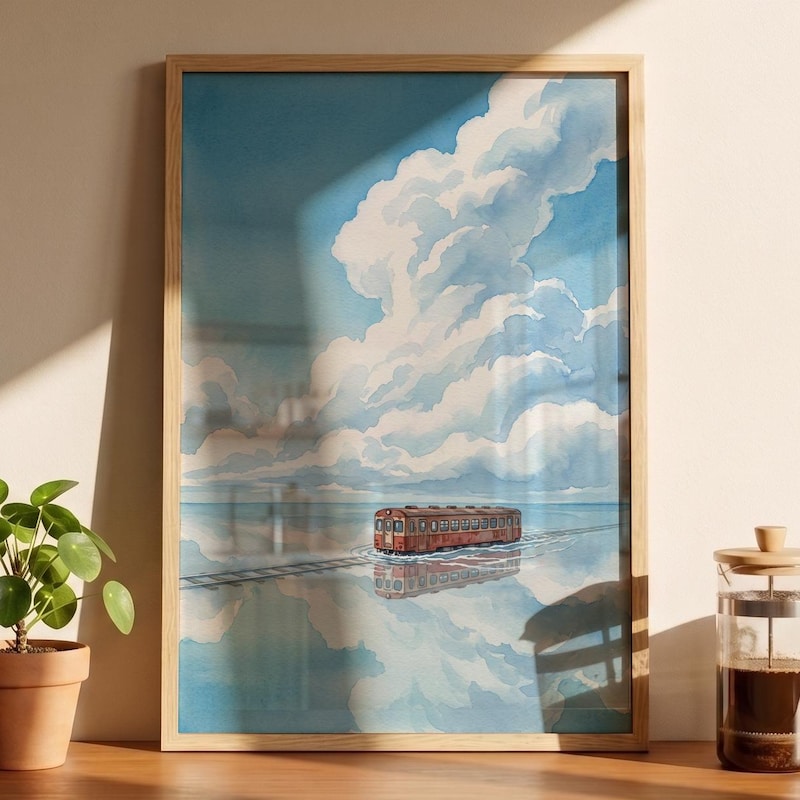 Sunken Railway Framed Poster, Spirited Away Inspired Art
