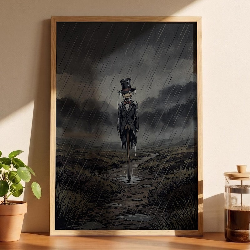 Rainstorm Sentinel Framed Poster, Howls Inspired Wall Decor