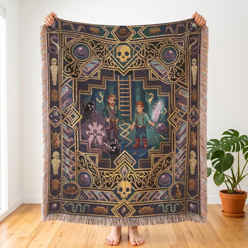 Skull Cavern Inspired Woven Blanket, Deep Dive, Stardew Valley, Gamer Gift