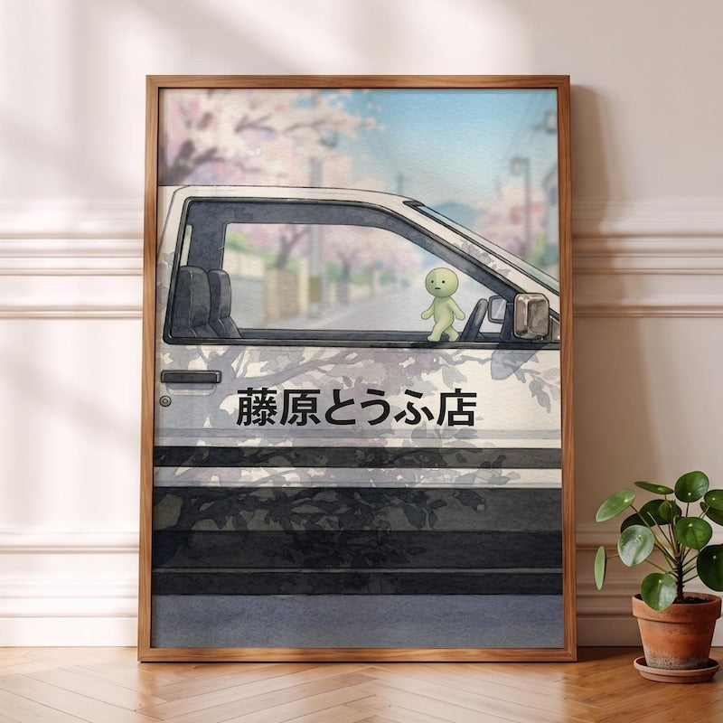 Smiski Inspired JDM Poster, Toyota AE86 Trueno Art