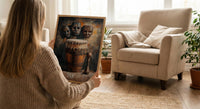 African Tribal Masks Oil Painting Poster, Djembe Drum Art Print, Wooden Music Wall Art, Cultural Heritage Decor, Impasto Texture Look