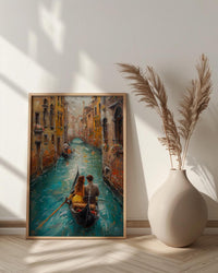 Venice Wall Art, Gondola Print, Italy Travel Poster, Impasto Oil Painting, Romantic Canal Art, Wedding Gift, Italian Decor