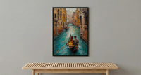 Venice Wall Art, Gondola Print, Italy Travel Poster, Impasto Oil Painting, Romantic Canal Art, Wedding Gift, Italian Decor