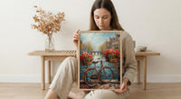 Amsterdam Wall Art, Vintage Bicycle Print, Canal House Decor, Impasto Oil Painting, Tulips Art, Travel Gift, Netherlands