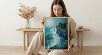 Ireland Wall Art, Cliffs of Moher Print, Nature Landscape, Impasto Oil Painting, Green Wall Decor, Wild Ocean, Travel Gift