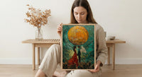 Wedding Gift, The Lovers Tarot Card Print, Twin Flame Art, Impasto Oil Painting, Soulmate Wall Decor, Celestial Love Poster