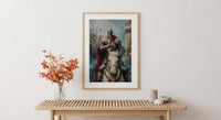 Romantic Gift for Her, Knight of Cups Tarot Art, Proposal Idea, Impasto Oil Painting, Dreamy Prince Charming, Love Messenger Print